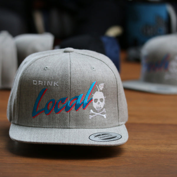 DRINK LOCAL Snapback (Heather Gray)