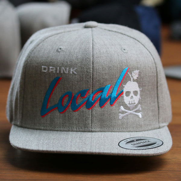 DRINK LOCAL Snapback (Heather Gray)